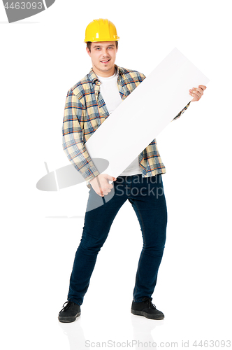 Image of Man with empty white board