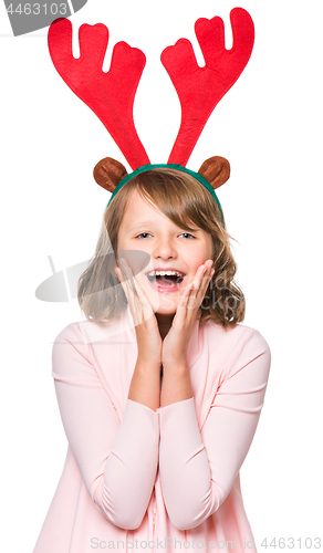 Image of Portrait of little Christmas girl