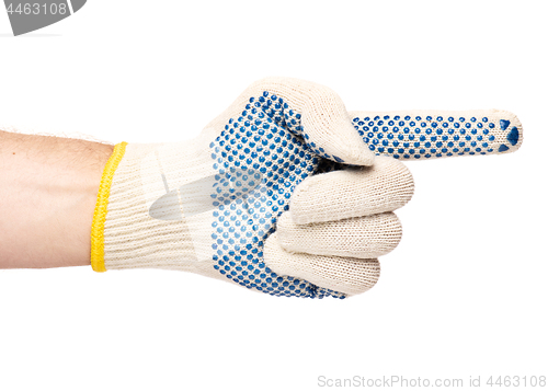 Image of Male hand wearing working glove