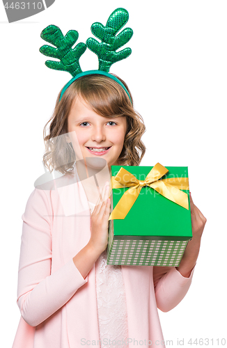 Image of Portrait of little Christmas girl