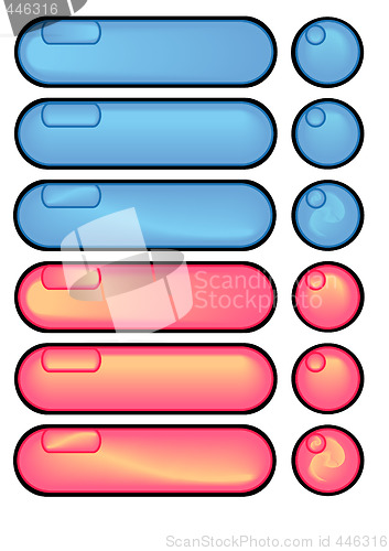 Image of Red and Blue Long Buttons