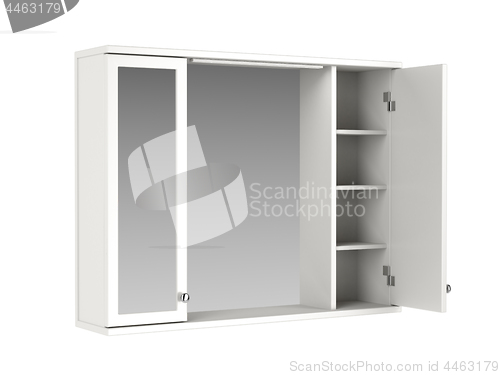 Image of White mirror cabinet
