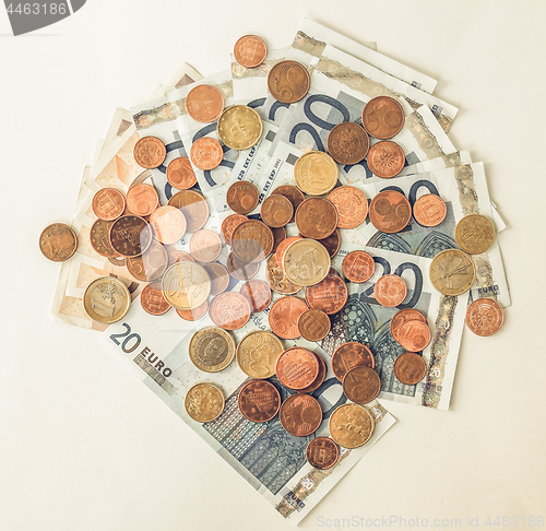 Image of Vintage Euros coins and notes