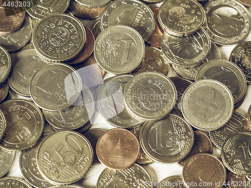 Image of Vintage Euro coins