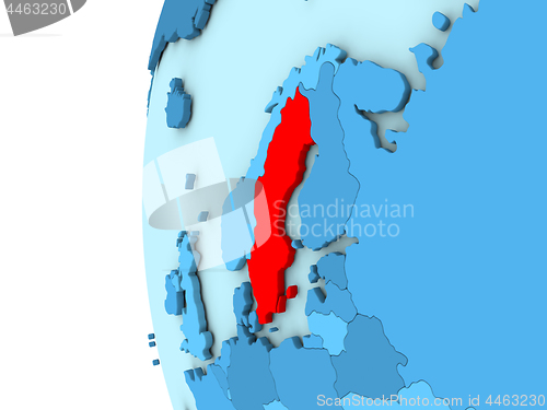 Image of Sweden on blue globe