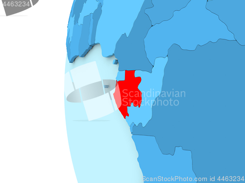 Image of Gabon on blue globe
