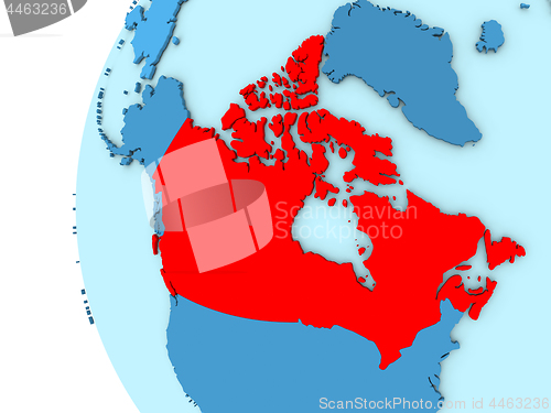 Image of Canada on blue globe