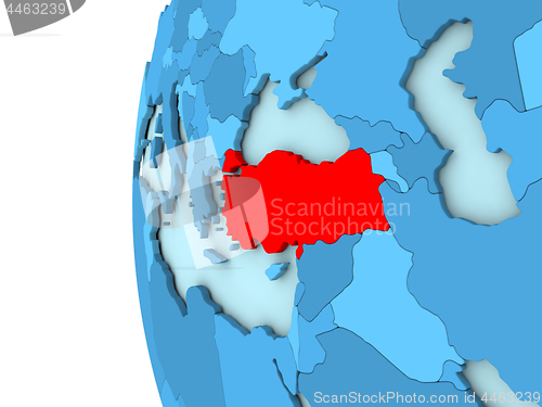Image of Turkey on blue globe
