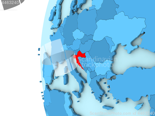 Image of Croatia on blue globe