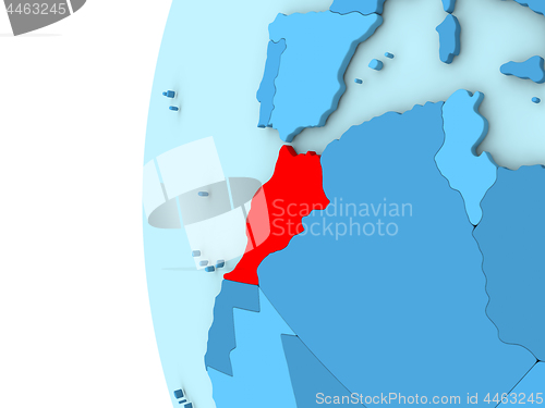 Image of Morocco on blue globe
