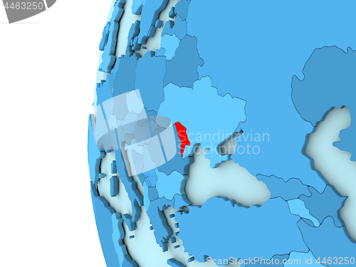 Image of Moldova on blue globe