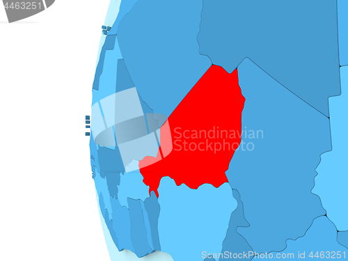 Image of Niger on blue globe