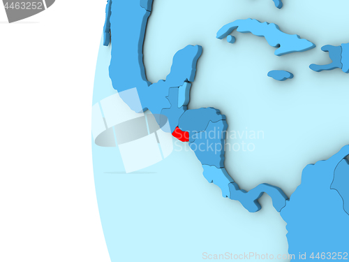 Image of El Salvador on blue globe