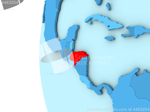 Image of Honduras on blue globe