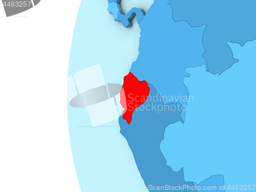 Image of Ecuador on blue globe