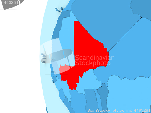 Image of Mali on blue globe