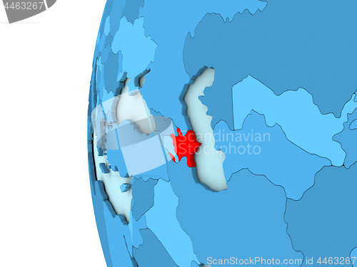 Image of Azerbaijan on blue globe