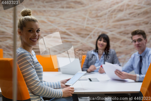 Image of Business Team At A Meeting at modern office building