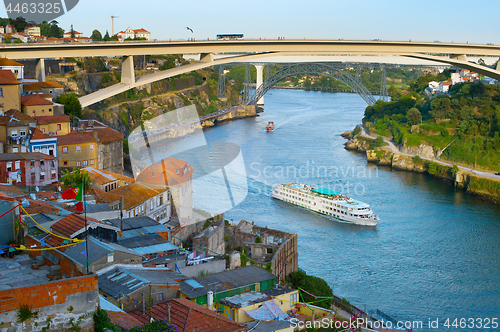 Image of Cruise ship. Douro river. Porto