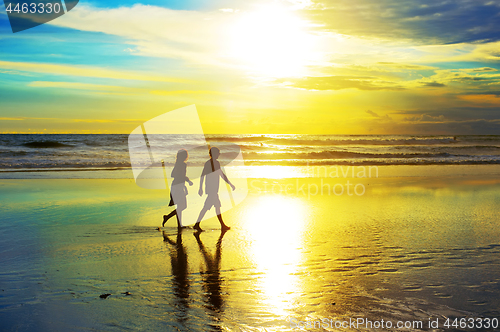 Image of Romantic walk on the beach