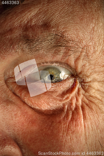 Image of Close-up view on the eye of senior man.