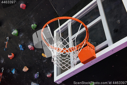 Image of Basketball basket closeup