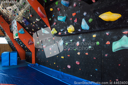 Image of Colorful climbing modern gym