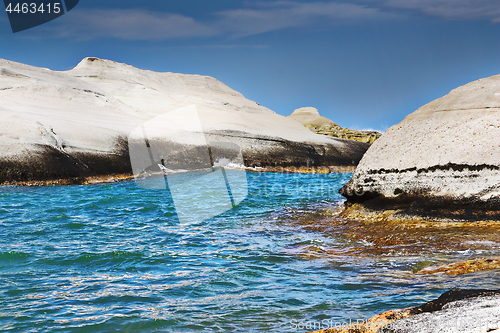 Image of beautiful Sarakiniko beach in Milos island