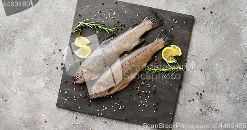 Image of Fish with lemon on board