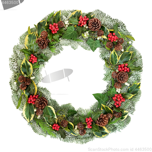 Image of Traditional Winter and Christmas Wreath