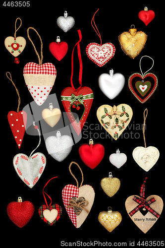 Image of Christmas Tree Heart Bauble Decorations