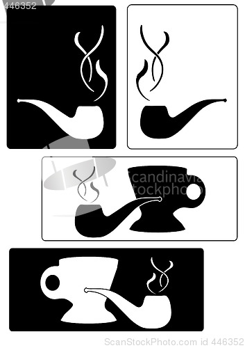 Image of Silhouette Smoking Pipe Tags