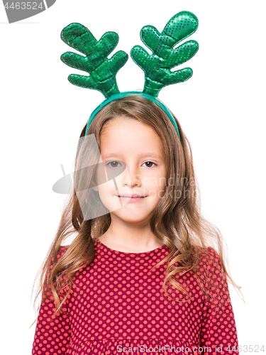 Image of Portrait of little Christmas girl