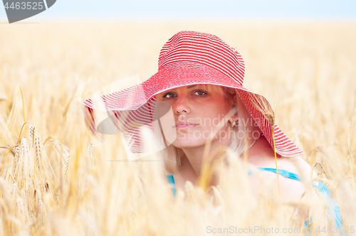 Image of Woman at wheat meadow