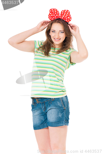 Image of Teen girl on white