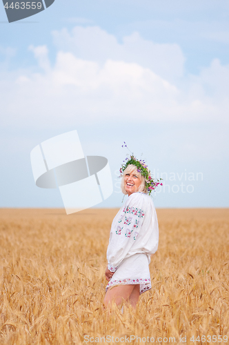 Image of Woman at wheat meadow