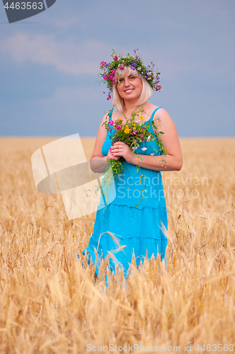 Image of Woman at wheat meadow