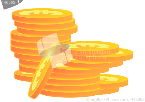 Image of Stacks of Gold Coins Euro