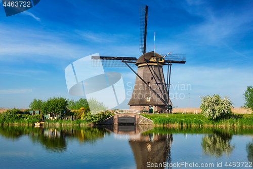 Image of Windmills at Kinderdijk in Holland. Netherlands