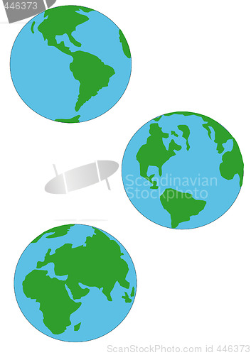 Image of Three Earth Globes