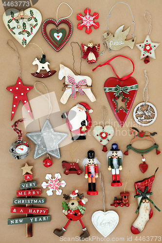 Image of Old Fashioned Retro Christmas Decorations