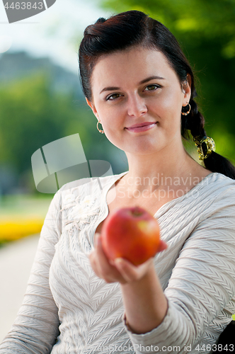 Image of Young woman outdoors