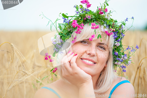 Image of Woman at wheat meadow