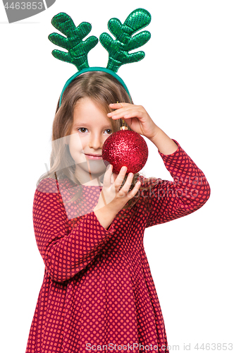 Image of Portrait of little Christmas girl