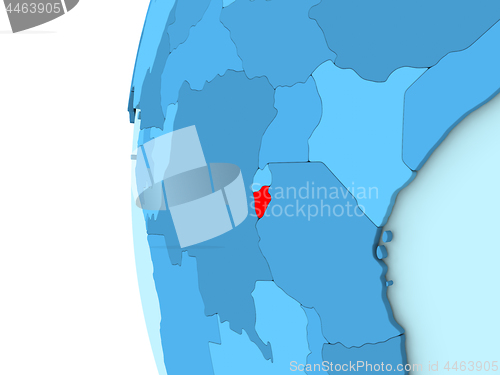 Image of Burundi on blue globe