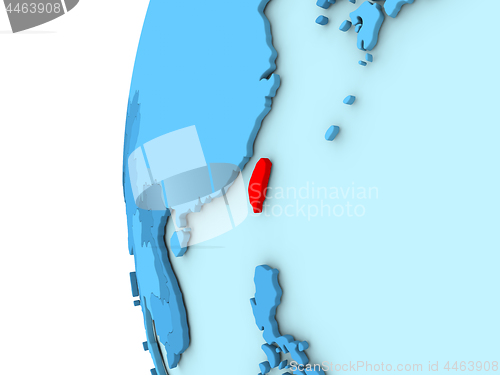 Image of Taiwan on blue globe