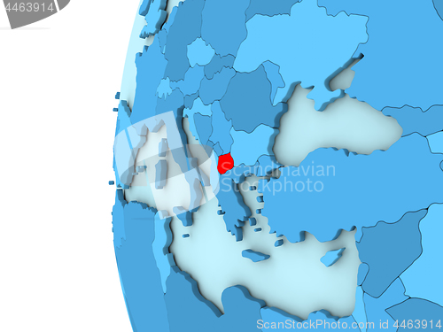 Image of Macedonia on blue globe