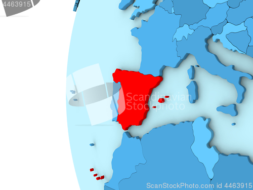 Image of Spain on blue globe