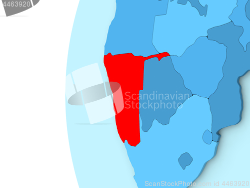 Image of Namibia on blue globe