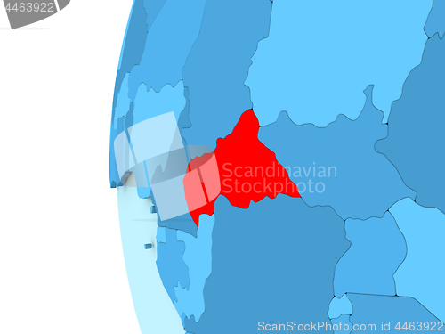 Image of Central Africa on blue globe